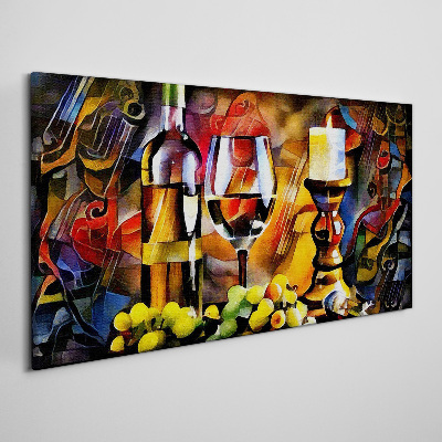 Tableau imprimé sur toile Une soirée avec du vin et des fruits