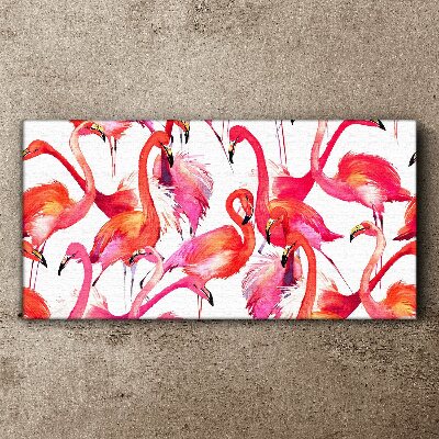 Tableau imprimé sur toile Flamants roses dans une danse tropicale