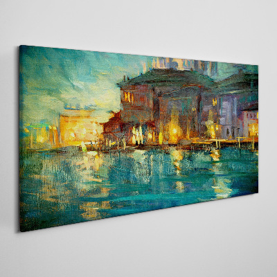 Tableau sur toile Lueur du soir sur l'eau