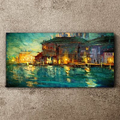 Tableau sur toile Lueur du soir sur l'eau