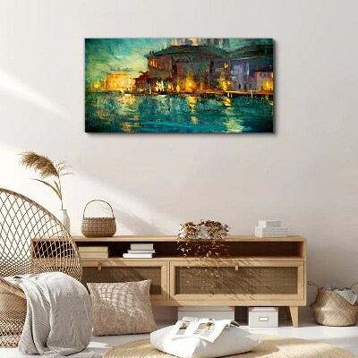 Tableau sur toile Lueur du soir sur l'eau