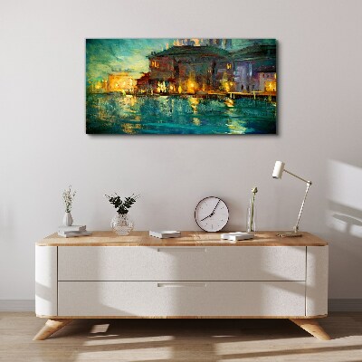 Tableau sur toile Lueur du soir sur l'eau