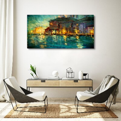 Tableau sur toile Lueur du soir sur l'eau