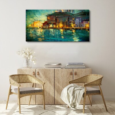 Tableau sur toile Lueur du soir sur l'eau