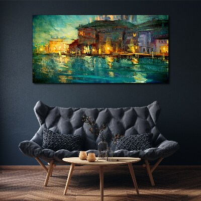 Tableau sur toile Lueur du soir sur l'eau