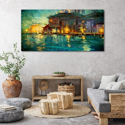 Tableau sur toile Lueur du soir sur l'eau