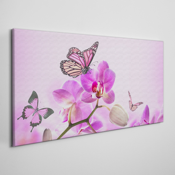 Tableau imprimé sur toile Un rêve floral avec des papillons