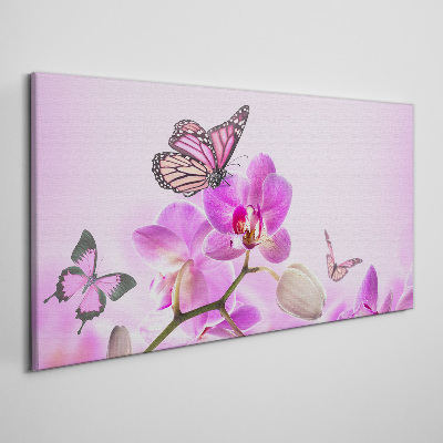 Tableau imprimé sur toile Un rêve floral avec des papillons