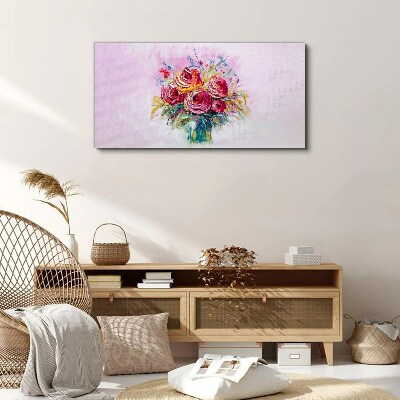Tableau sur toile Composition de roses roses