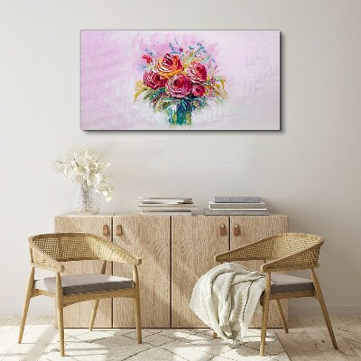 Tableau sur toile Composition de roses roses
