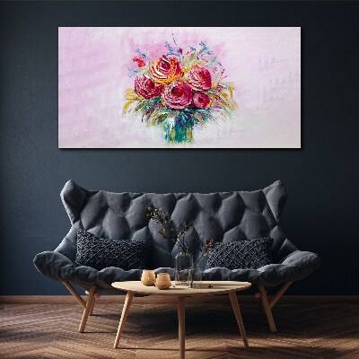 Tableau sur toile Composition de roses roses
