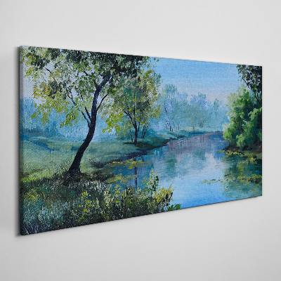 Tableau imprimé sur toile Un paysage paisible au bord de la rivière