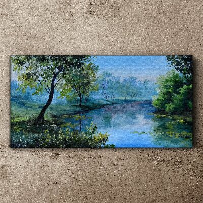 Tableau imprimé sur toile Un paysage paisible au bord de la rivière
