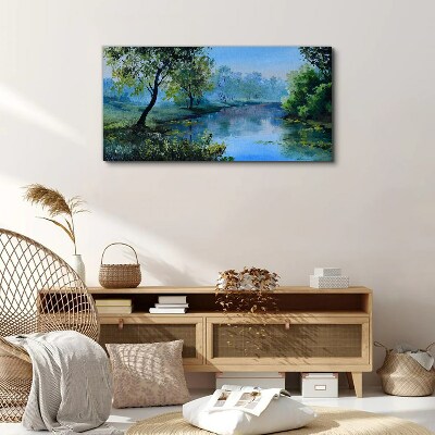 Tableau imprimé sur toile Un paysage paisible au bord de la rivière