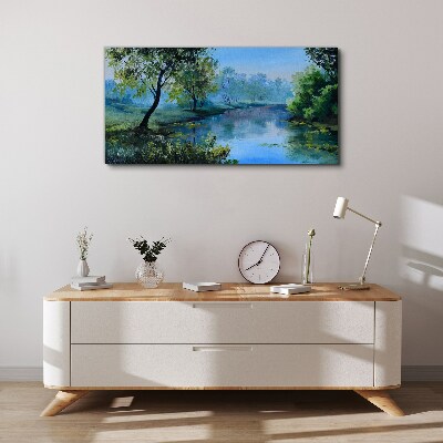 Tableau imprimé sur toile Un paysage paisible au bord de la rivière