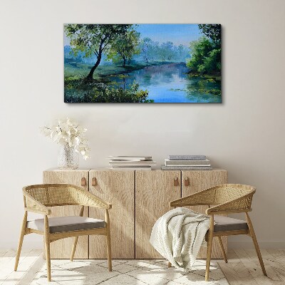 Tableau imprimé sur toile Un paysage paisible au bord de la rivière