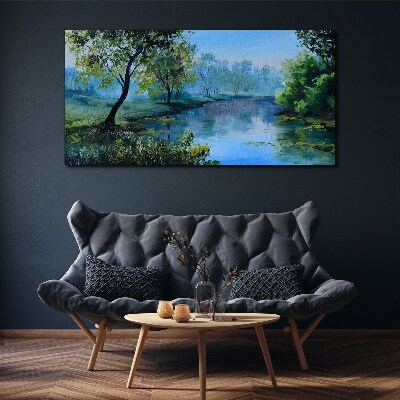 Tableau imprimé sur toile Un paysage paisible au bord de la rivière