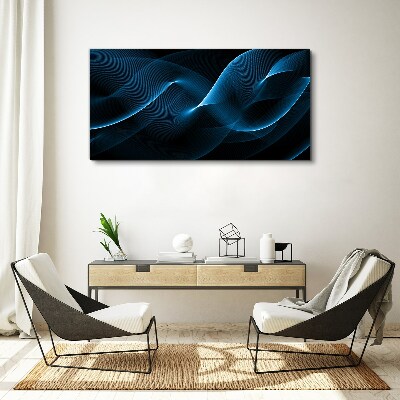 Tableau toile imprimée Ondes d'énergie bleue