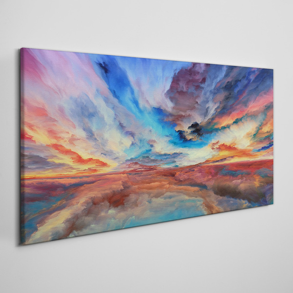 Tableau toile imprimée Coucher de soleil aux couleurs du ciel