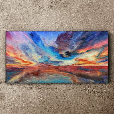Tableau toile imprimée Coucher de soleil aux couleurs du ciel