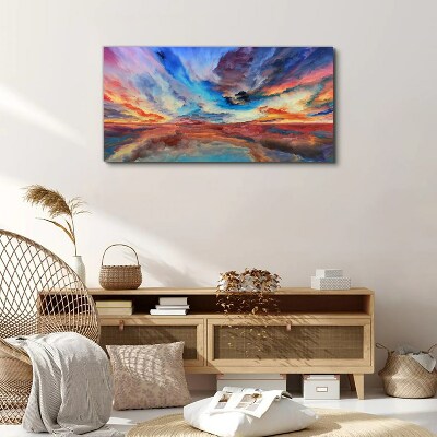 Tableau toile imprimée Coucher de soleil aux couleurs du ciel