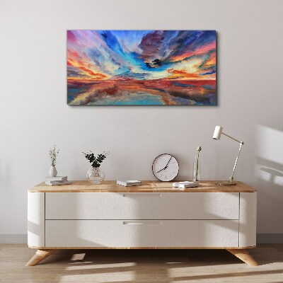 Tableau toile imprimée Coucher de soleil aux couleurs du ciel