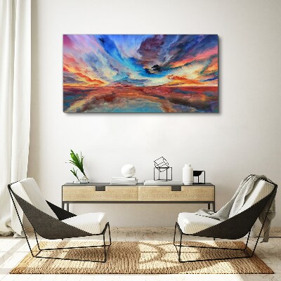 Tableau toile imprimée Coucher de soleil aux couleurs du ciel