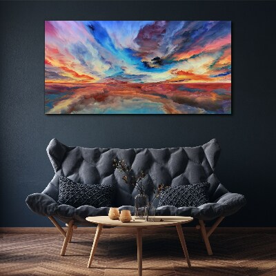 Tableau toile imprimée Coucher de soleil aux couleurs du ciel