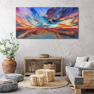 Tableau toile imprimée Coucher de soleil aux couleurs du ciel