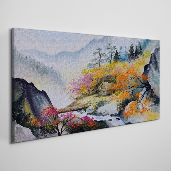 Tableau sur toile Panorama de montagne d'automne