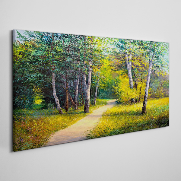 Tableau imprimé sur toile Un chemin tranquille dans la forêt