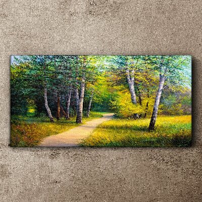 Tableau imprimé sur toile Un chemin tranquille dans la forêt