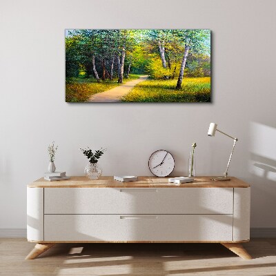 Tableau imprimé sur toile Un chemin tranquille dans la forêt