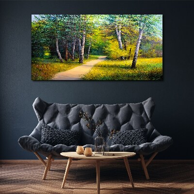 Tableau imprimé sur toile Un chemin tranquille dans la forêt