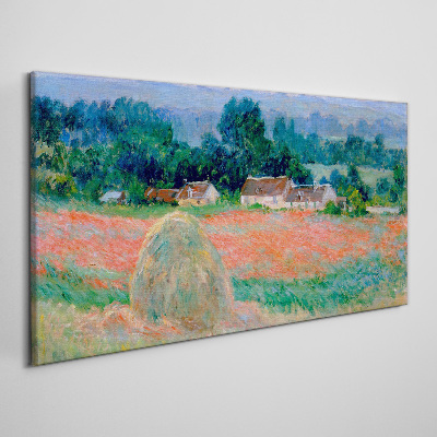 Tableau imprimé sur toile Meule de foin à Giverny par Claude Monet
