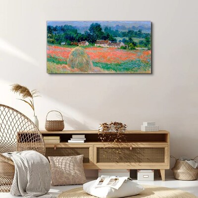 Tableau imprimé sur toile Meule de foin à Giverny par Claude Monet
