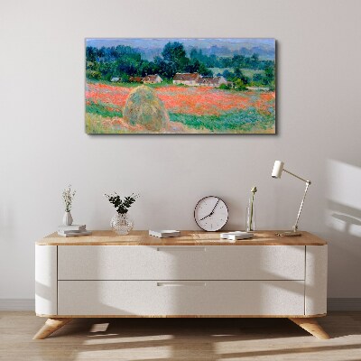 Tableau imprimé sur toile Meule de foin à Giverny par Claude Monet