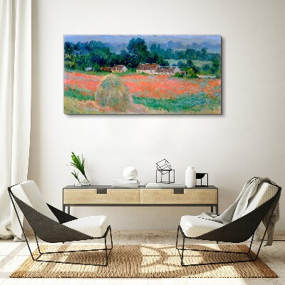 Tableau imprimé sur toile Meule de foin à Giverny par Claude Monet