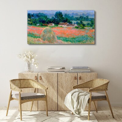 Tableau imprimé sur toile Meule de foin à Giverny par Claude Monet