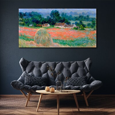 Tableau imprimé sur toile Meule de foin à Giverny par Claude Monet