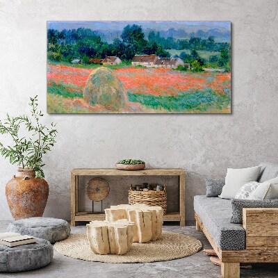 Tableau imprimé sur toile Meule de foin à Giverny par Claude Monet