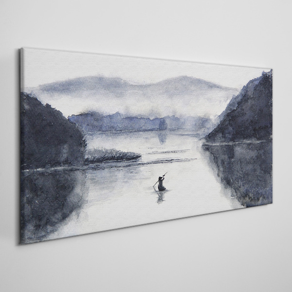 Tableau sur toile Une matinée tranquille au bord du lac