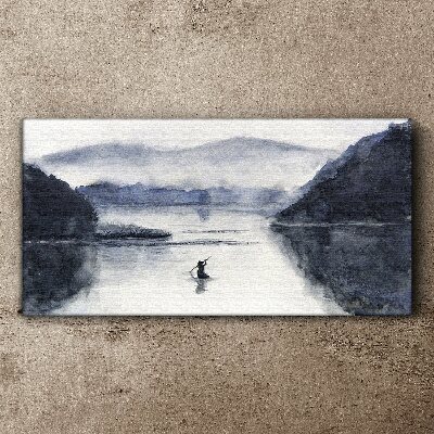 Tableau sur toile Une matinée tranquille au bord du lac