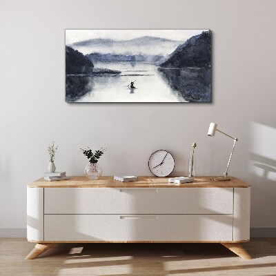 Tableau sur toile Une matinée tranquille au bord du lac