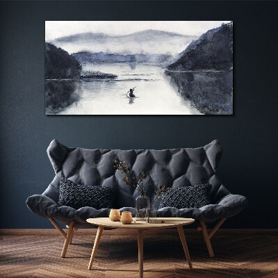 Tableau sur toile Une matinée tranquille au bord du lac