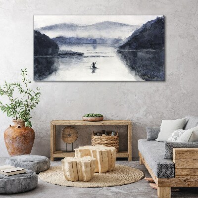 Tableau sur toile Une matinée tranquille au bord du lac