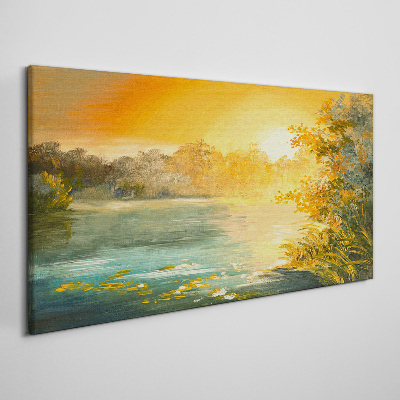 Tableau sur toile Heure d'or sur la rivière