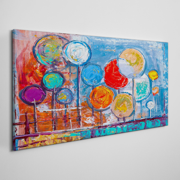 Tableau imprimé sur toile Arbres colorés dans le vent