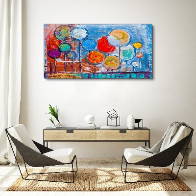 Tableau imprimé sur toile Arbres colorés dans le vent