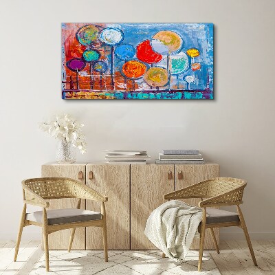 Tableau imprimé sur toile Arbres colorés dans le vent